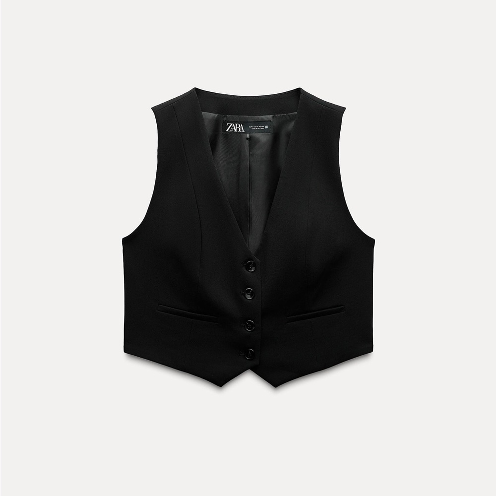 Zara Black Tailored Waistcoat